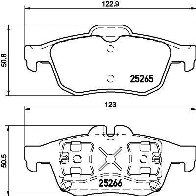 HELLA PAGID 8db355017341 -  Комплект тормозных колодок, дисковый тормоз